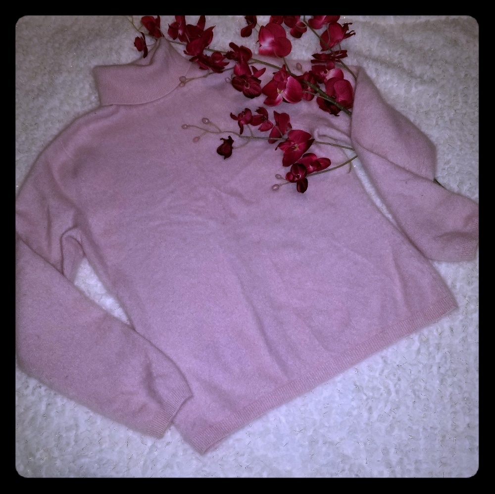 Pink Prive Cashmere Turtleneck Sweater